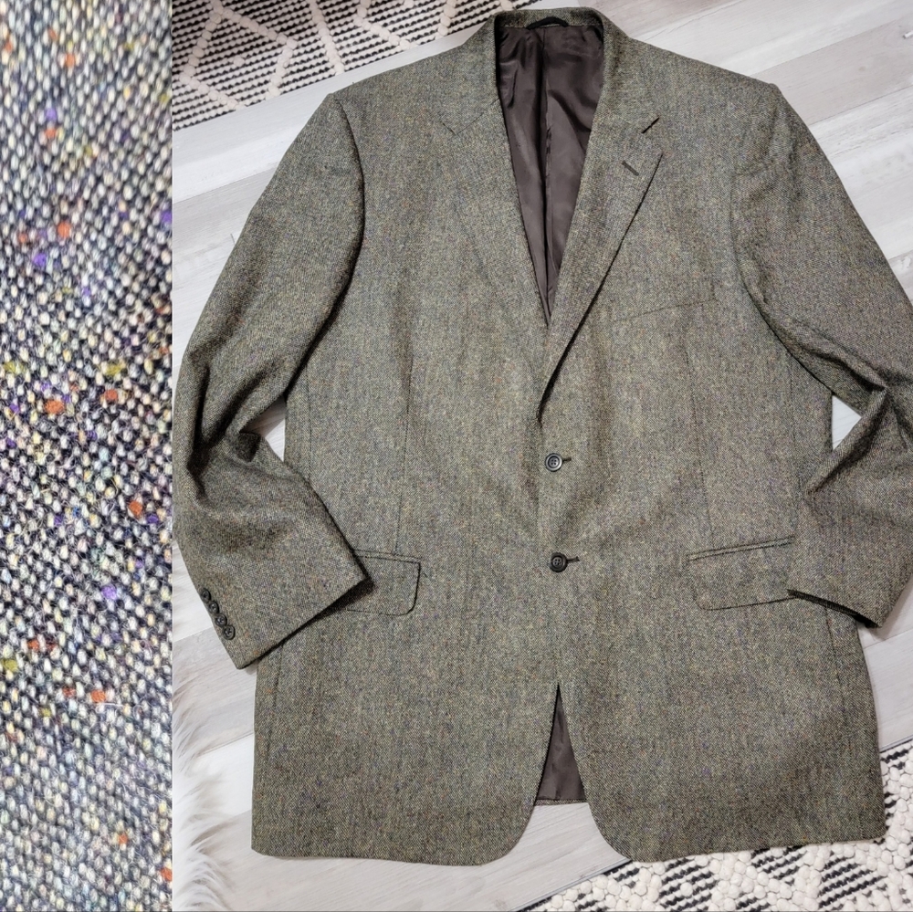 Savile Row London John Cooper Green Wool Sport Coat USA Made 46L